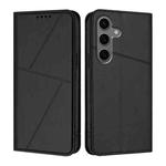 For Samsung Galaxy S25+ 5G / S24+ 5G Strong Magnetic Frosted Flip Leather Phone Case(Black)