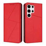 For Samsung Galaxy S25 Ultra 5G Strong Magnetic Frosted Flip Leather Phone Case(Red)