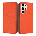 For Samsung Galaxy S25 Ultra 5G Strong Magnetic Frosted Flip Leather Phone Case(Orange)