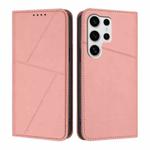 For Samsung Galaxy S25 Ultra 5G Strong Magnetic Frosted Flip Leather Phone Case(Pink)