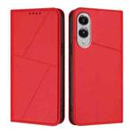 For Samsung Galaxy S25 Edge 5G Strong Magnetic Frosted Flip Leather Phone Case(Red)