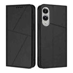 For Samsung Galaxy S25 Edge 5G Strong Magnetic Frosted Flip Leather Phone Case(Black)