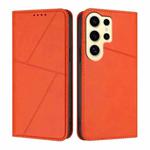 For Samsung Galaxy S24 Ultra 5G Strong Magnetic Frosted Flip Leather Phone Case(Orange)