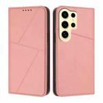 For Samsung Galaxy S24 Ultra 5G Strong Magnetic Frosted Flip Leather Phone Case(Pink)