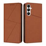 For Samsung Galaxy S24 FE 5G Strong Magnetic Frosted Flip Leather Phone Case(Coffee Color)