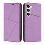 For Samsung Galaxy S23+ 5G Strong Magnetic Frosted Flip Leather Phone Case(Light Purple)