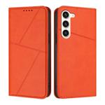 For Samsung Galaxy S23+ 5G Strong Magnetic Frosted Flip Leather Phone Case(Orange)