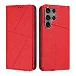 For Samsung Galaxy S23 Ultra 5G Strong Magnetic Frosted Flip Leather Phone Case(Red)