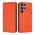 For Samsung Galaxy S23 Ultra 5G Strong Magnetic Frosted Flip Leather Phone Case(Orange)