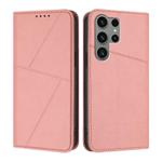 For Samsung Galaxy S23 Ultra 5G Strong Magnetic Frosted Flip Leather Phone Case(Pink)