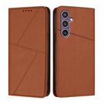 For Samsung Galaxy S23 FE 5G Strong Magnetic Frosted Flip Leather Phone Case(Coffee Color)