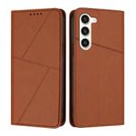 For Samsung Galaxy S23 5G Strong Magnetic Frosted Flip Leather Phone Case(Coffee Color)