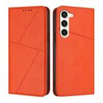 For Samsung Galaxy S23 5G Strong Magnetic Frosted Flip Leather Phone Case(Orange)