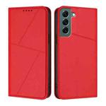 For Samsung Galaxy S22+ 5G Strong Magnetic Frosted Flip Leather Phone Case(Red)