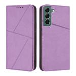For Samsung Galaxy S22+ 5G Strong Magnetic Frosted Flip Leather Phone Case(Light Purple)