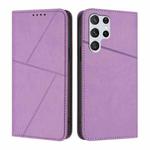 For Samsung Galaxy S22 Ultra 5G Strong Magnetic Frosted Flip Leather Phone Case(Light Purple)