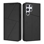 For Samsung Galaxy S22 Ultra 5G Strong Magnetic Frosted Flip Leather Phone Case(Black)