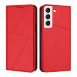 For Samsung Galaxy S22 5G Strong Magnetic Frosted Flip Leather Phone Case(Red)