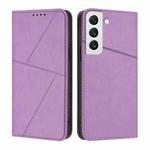 For Samsung Galaxy S22 5G Strong Magnetic Frosted Flip Leather Phone Case(Light Purple)