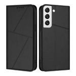 For Samsung Galaxy S22 5G Strong Magnetic Frosted Flip Leather Phone Case(Black)