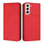 For Samsung Galaxy S21+ 5G Strong Magnetic Frosted Flip Leather Phone Case(Red)