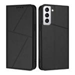 For Samsung Galaxy S21+ 5G Strong Magnetic Frosted Flip Leather Phone Case(Black)