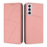 For Samsung Galaxy S21+ 5G Strong Magnetic Frosted Flip Leather Phone Case(Pink)
