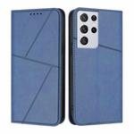For Samsung Galaxy S21 Ultra 5G Strong Magnetic Frosted Flip Leather Phone Case(Royal Blue)