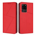 For Samsung Galaxy S20 Ultra Strong Magnetic Frosted Flip Leather Phone Case(Red)