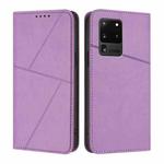 For Samsung Galaxy S20 Ultra Strong Magnetic Frosted Flip Leather Phone Case(Light Purple)