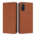 For Samsung Galaxy S20 FE Strong Magnetic Frosted Flip Leather Phone Case(Coffee Color)