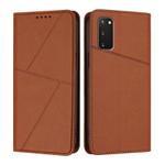 For Samsung Galaxy S20 Strong Magnetic Frosted Flip Leather Phone Case(Coffee Color)