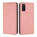 For Samsung Galaxy S20 Strong Magnetic Frosted Flip Leather Phone Case(Pink)