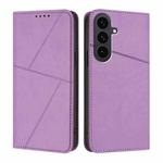 For Samsung Galaxy S25 FE 5G Strong Magnetic Frosted Flip Leather Phone Case(Light Purple)
