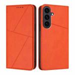 For Samsung Galaxy S25 FE 5G Strong Magnetic Frosted Flip Leather Phone Case(Orange)