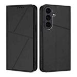 For Samsung Galaxy S25 FE 5G Strong Magnetic Frosted Flip Leather Phone Case(Black)