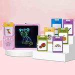 8.5 inch Children Early Education Drawing Board Card English Audiobooks, Style:Pink / 112 Cards