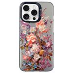 For iPhone 16 Pro Flower Series Color Silver TPU Hybrid PC Phone Case(Colorful Flowers CK117)