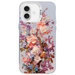 For iPhone 16 Plus Flower Series Color Silver TPU Hybrid PC Phone Case(Colorful Flowers CW117)