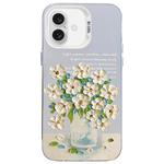 For iPhone 16 Plus Flower Series Color Silver TPU Hybrid PC Phone Case(Daisy CW120)