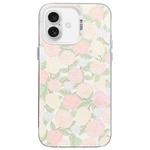 For iPhone 16 Plus Flower Series Color Silver TPU Hybrid PC Phone Case(Tulip CW121)