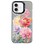 For iPhone 16 Flower Series Color Silver TPU Hybrid PC Phone Case(Colorful Flowers CK113)