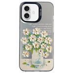 For iPhone 16 Flower Series Color Silver TPU Hybrid PC Phone Case(Daisy CK120)
