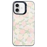 For iPhone 16 Flower Series Color Silver TPU Hybrid PC Phone Case(Tulip CK121)