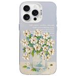 For iPhone 15 Pro Max Flower Series Color Silver TPU Hybrid PC Phone Case(Daisy CW120)