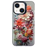 For iPhone 14 Plus Flower Series Color Silver TPU Hybrid PC Phone Case(Colorful Flowers CK115)