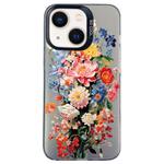 For iPhone 14 Flower Series Color Silver TPU Hybrid PC Phone Case(Colorful Flowers CK114)