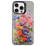 For iPhone 13 Pro Max Flower Series Color Silver TPU Hybrid PC Phone Case(Colorful Flowers CK112)