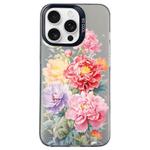 For iPhone 13 Pro Max Flower Series Color Silver TPU Hybrid PC Phone Case(Colorful Flowers CK113)
