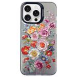 For iPhone 13 Pro Max Flower Series Color Silver TPU Hybrid PC Phone Case(Colorful Flowers CK118)